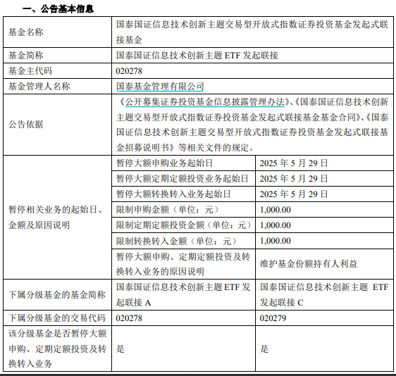 并购重组预期下资金流入明显信创ETF及联接基金暂停大额申购(图1)